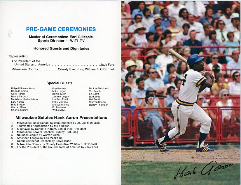 1976 Magnavox Hank Aaron Souvenir Program 490716