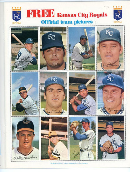 1971 Dell Stamp Album Kansas City Royals Complete Piniella Otis 490749