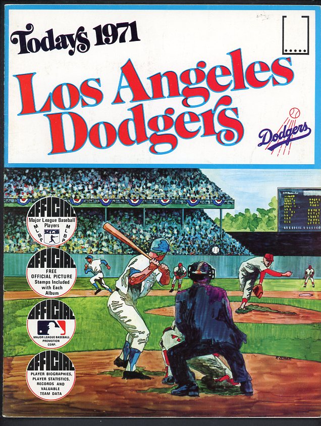 1971 Dell Stamp Album Los Angeles Dodgers Complete Wills Allen 490756