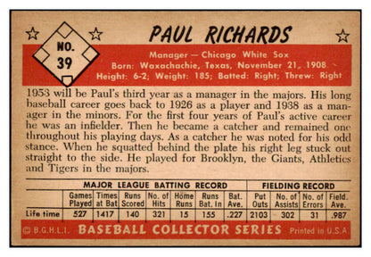 1953 Bowman Color Baseball #039 Paul Richards White Sox VG-EX 490931