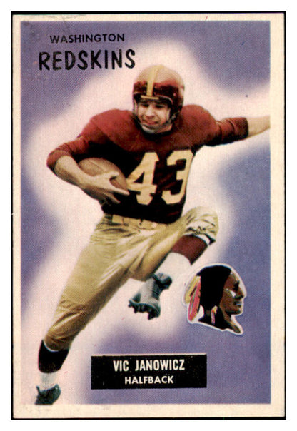 1955 Bowman Football #133 Vic Janowicz Washington EX-MT 490976