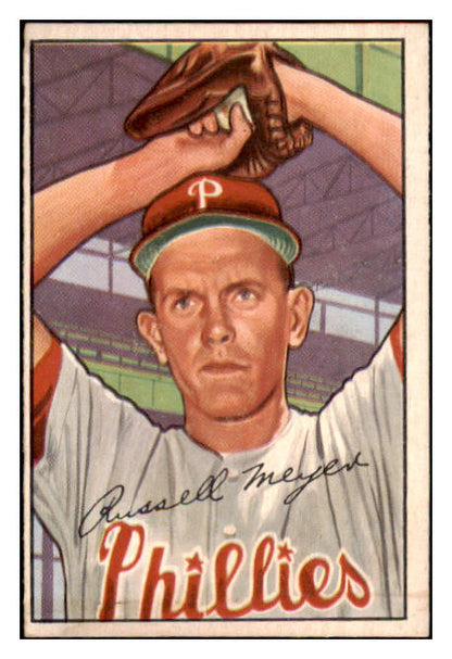 1952 Bowman Baseball #220 Russ Meyer Phillies EX 491178