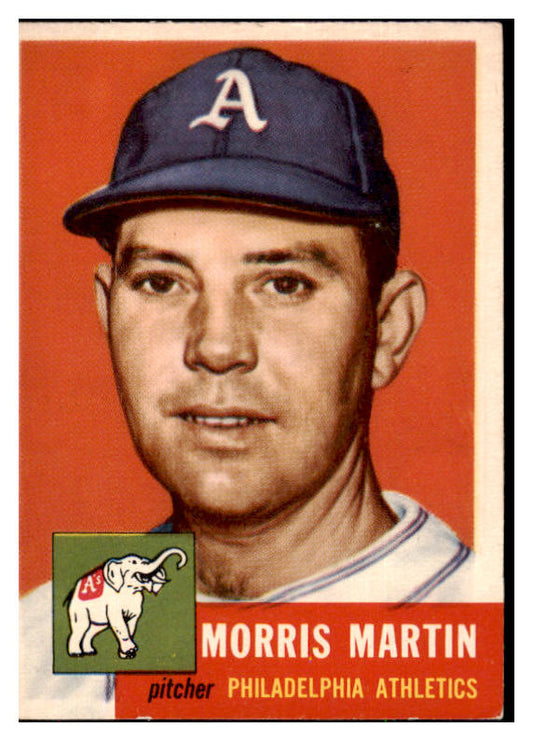 1953 Topps Baseball #227 Morrie Martin A's EX 491638