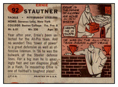 1957 Topps Football #092 Ernie Stautner Steelers VG-EX 492278