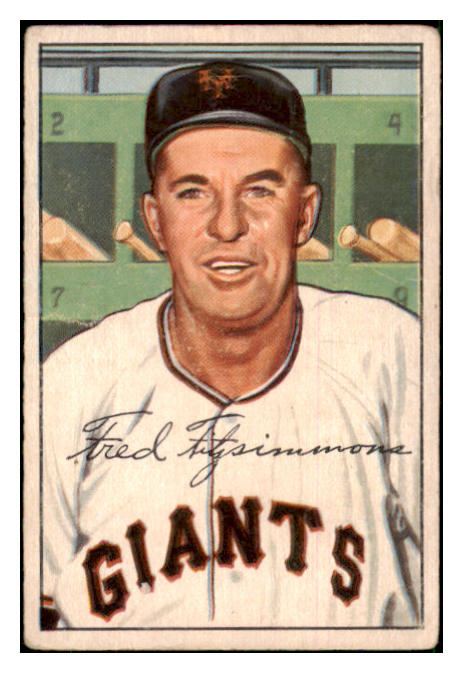 1952 Bowman Baseball #234 Fred Fitzsimmons Giants VG 492970