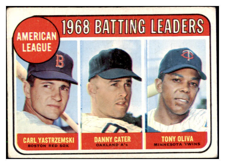 1969 Topps Baseball #001 A.L. Batting Leaders Yastrzemski VG-EX 494070