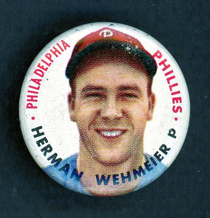 1956 Topps Baseball Pins Herman Wehmeier Phillies EX-MT 494417