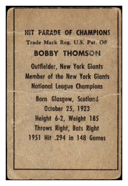 1952 Berk Ross Bobby Thomson Giants FR-GD 494569