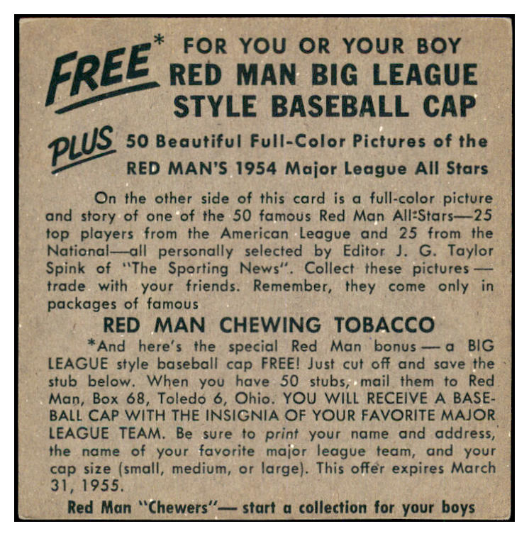 1954 Red Man #009AL Dave Philley A's EX No Tab 494820
