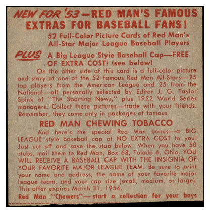 1953 Red Man #021AL Mickey Vernon Senators VG-EX No Tab 494840