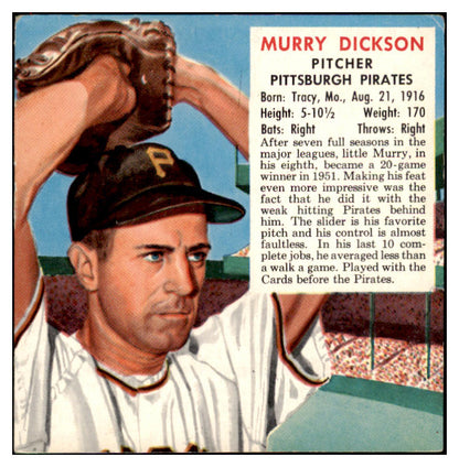 1952 Red Man #005NL Murry Dickson Pirates VG-EX No Tab 494843