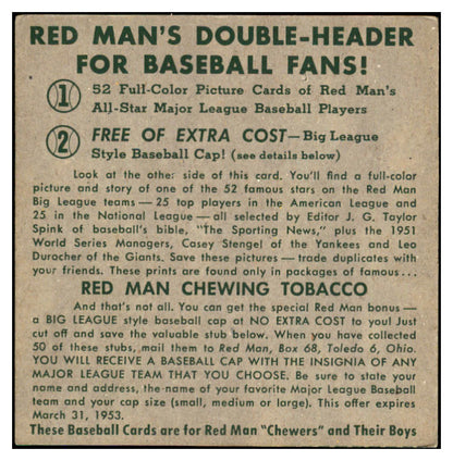 1952 Red Man #005NL Murry Dickson Pirates VG-EX No Tab 494843