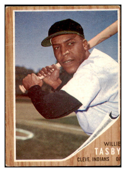 1962 Topps Baseball #462 Willie Tasby Indians Good Variation 494936