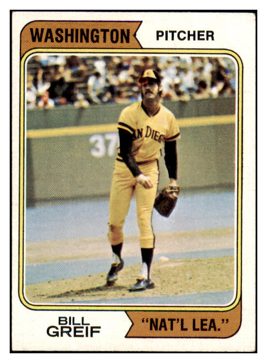 1974 Topps Baseball #102 Bill Greif Padres EX-MT Variation 494967