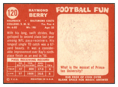 1958 Topps Football #120 Raymond Berry Colts EX-MT 495254