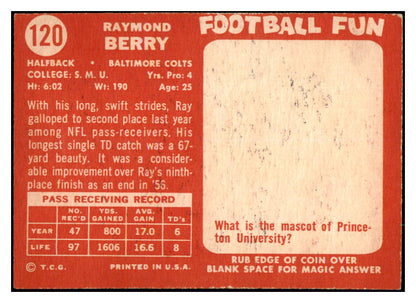 1958 Topps Football #120 Raymond Berry Colts VG-EX 495257
