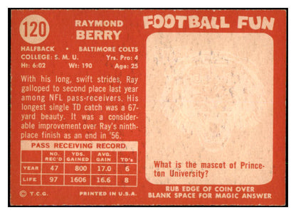 1958 Topps Football #120 Raymond Berry Colts EX-MT 495259