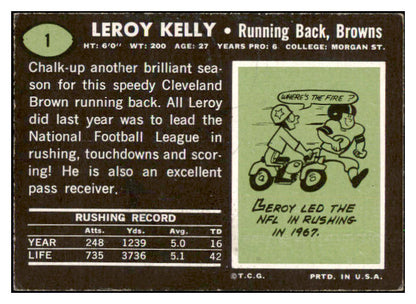 1969 Topps Football #001 Leroy Kelly Browns VG-EX 495299