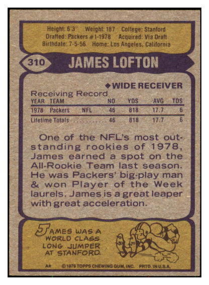 1979 Topps Football #310 James Lofton Packers EX 495331