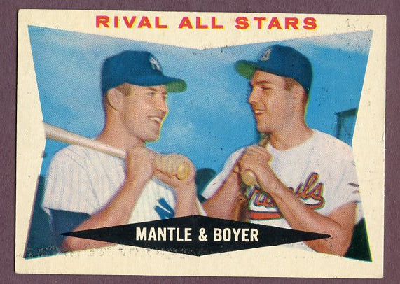 1960 Topps Baseball #160 Mickey Mantle Ken Boyer VG 495883