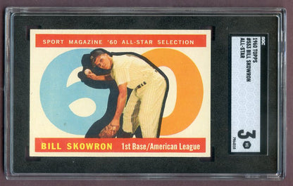 1960 Topps Baseball #553 Bill Skowron A.S. Yankees SGC 3 VG 496337