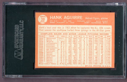 1964 Topps Baseball #039 Hank Aguirre Tigers SGC 8 NM/MT 496508