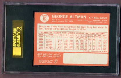 1964 Topps Baseball #095 George Altman Mets SGC 8 NM/MT 496510