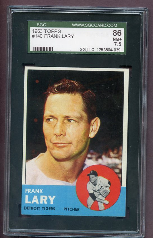 1963 Topps Baseball #140 Frank Lary Tigers SGC 7.5 NM+ 496523