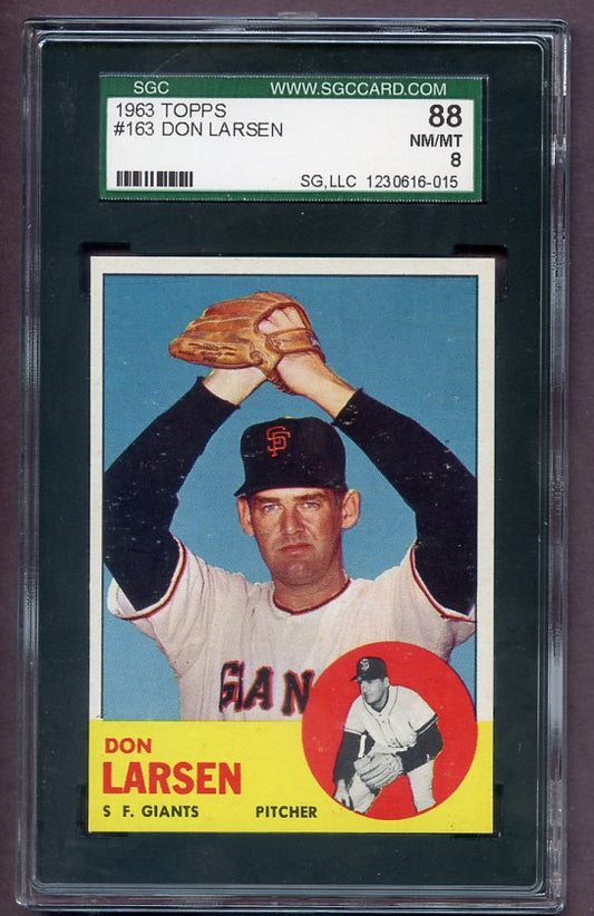 1963 Topps Baseball #163 Don Larsen Giants SGC 8 NM/MT 496531