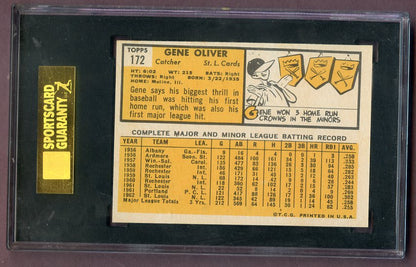 1963 Topps Baseball #172 Gene Oliver Cardinals SGC 8 NM/MT 496538