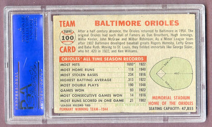 1956 Topps Baseball #100 Baltimore Orioles Team PSA 6 EX-MT 496580