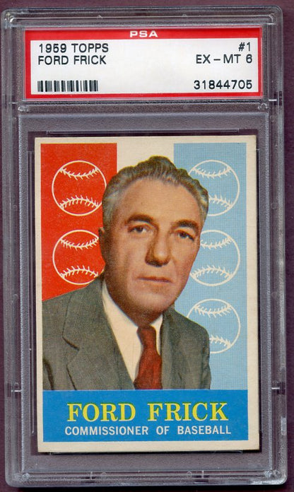 1959 Topps Baseball #001 Ford Frick Commissioner PSA 6 EX-MT 496610