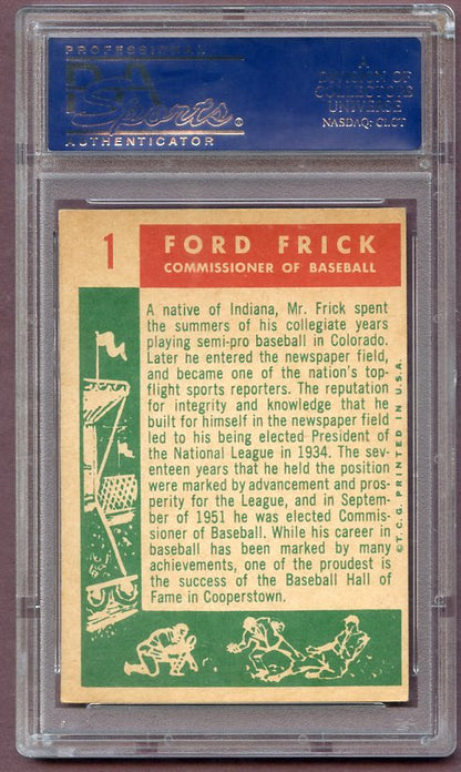 1959 Topps Baseball #001 Ford Frick Commissioner PSA 6 EX-MT 496610
