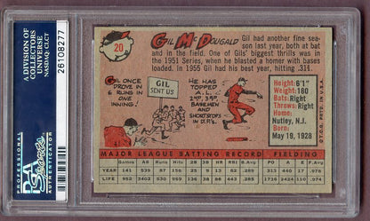 1958 Topps Baseball #020 Gil McDougald Yankees PSA 6 EX-MT 496622