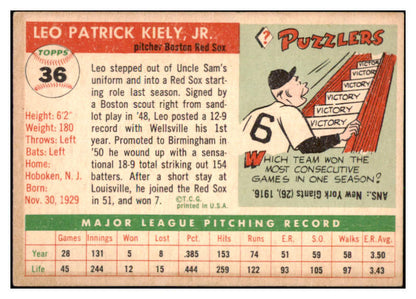 1955 Topps Baseball #036 Leo Kiely Red Sox EX-MT 497009
