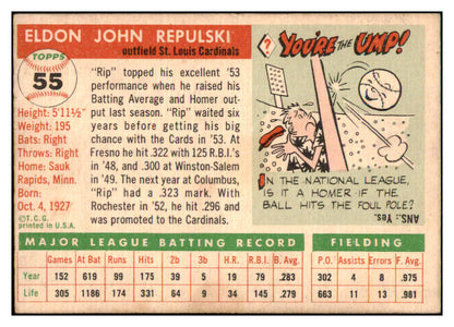 1955 Topps Baseball #055 Rip Repulski Cardinals EX-MT 497045