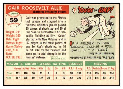 1955 Topps Baseball #059 Gair Allie Pirates NR-MT 497055