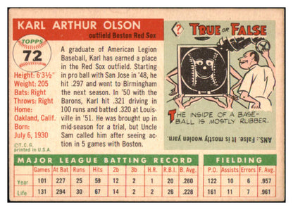 1955 Topps Baseball #072 Karl Olson Red Sox EX-MT 497072