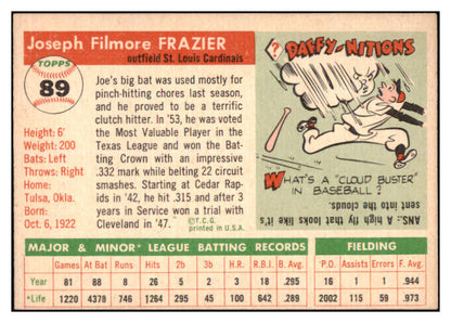 1955 Topps Baseball #089 Joe Frazier Cardinals EX-MT 497096