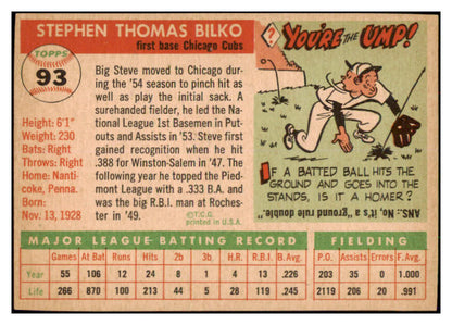1955 Topps Baseball #093 Steve Bilko Cubs EX-MT 497106