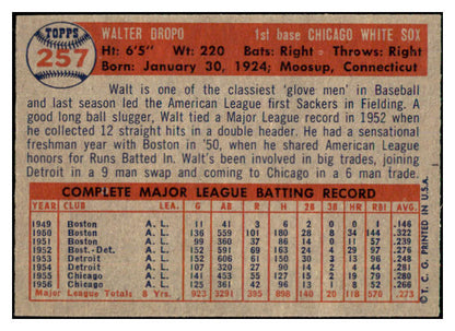 1957 Topps Baseball #257 Walt Dropo White Sox NR-MT 497459