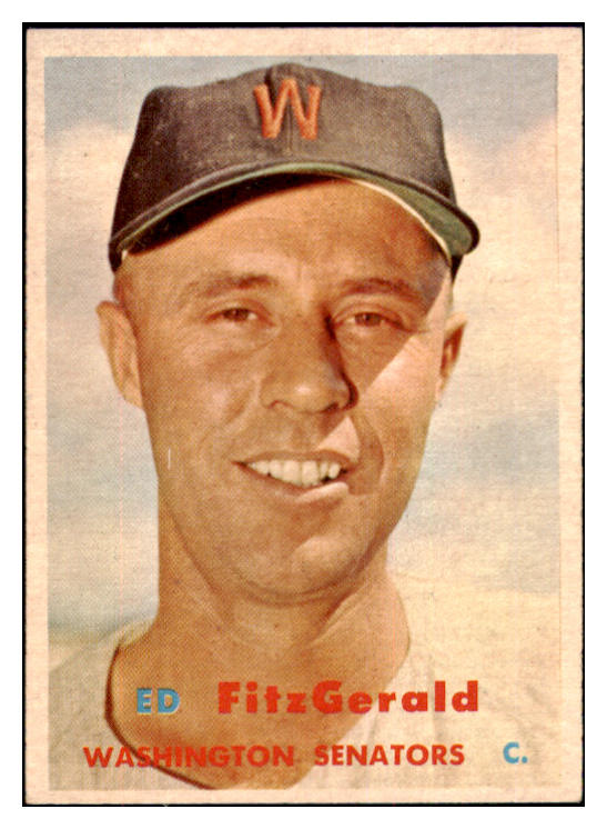 1957 Topps Baseball #367 Ed Fitzgerald Senators EX-MT 497517