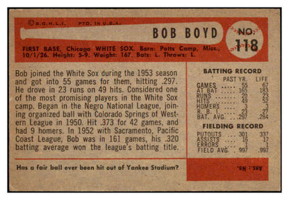1954 Bowman Baseball #118 Bob Boyd White Sox NR-MT 497678