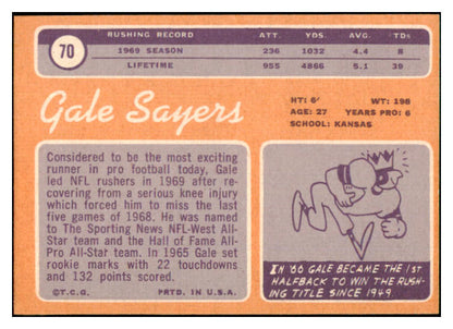 1970 Topps Football #070 Gale Sayers Bears EX-MT oc 497832
