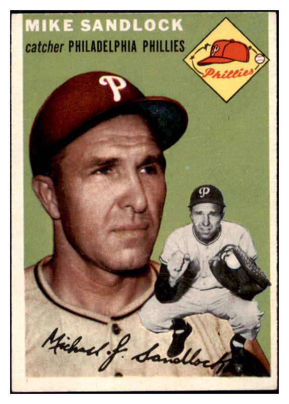 1954 Topps Baseball #104 Mike Sandlock Phillies EX-MT 498013