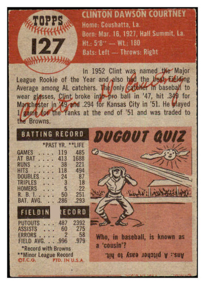 1953 Topps Baseball #127 Clint Courtney Browns VG-EX 498637
