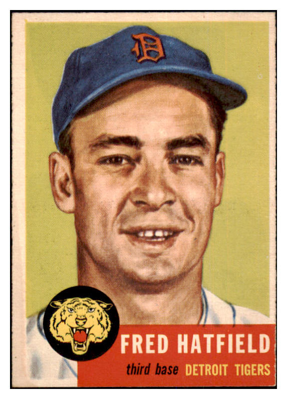 1953 Topps Baseball #163 Fred Hatfield Tigers EX-MT 498742