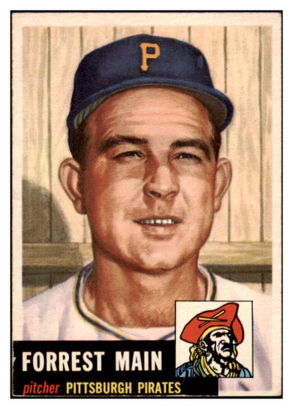 1953 Topps Baseball #198 Forrest Main Pirates EX-MT 498862