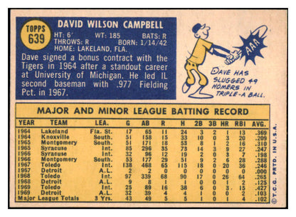 1970 Topps Baseball #639 Dave Campbell Padres NR-MT 499093