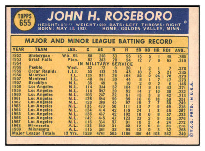 1970 Topps Baseball #655 John Roseboro Senators EX-MT 499168